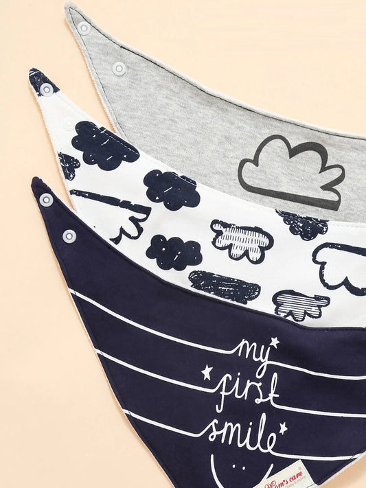 Comfy & Adjustable 3-Pack Cotton Baby Feeding Bibs