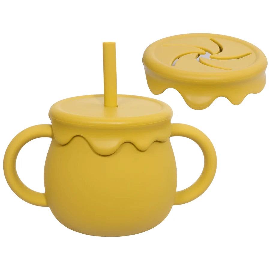 Portable 3-in-1 Baby Sippy, Snack, & Learning Cup