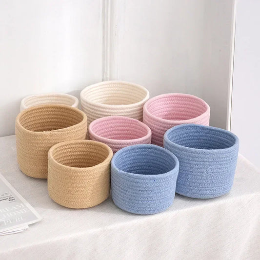 Handmade Cotton Rope Woven Storage Basket