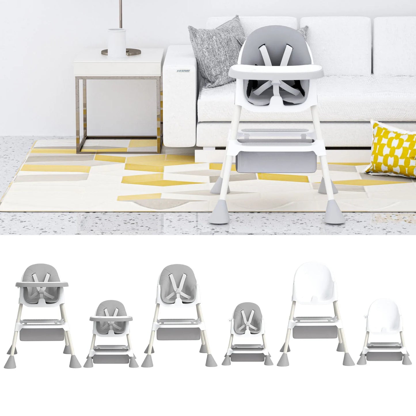 UBRAVOO 2-in-1 Baby High Chair (6 Months+): Detachable Tray & Footrest