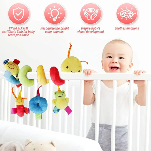 Soft Spiral Hanging Rattle & Mobile Toy for Crib/Stroller