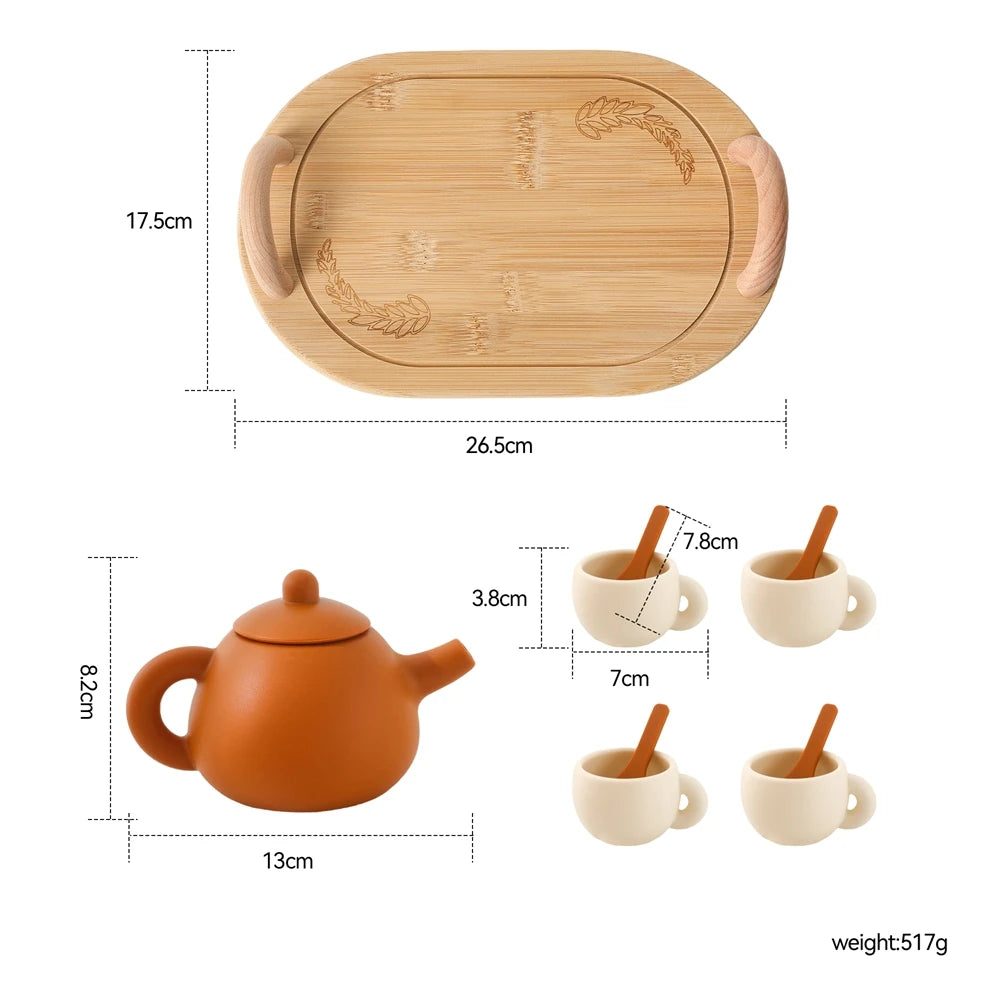 Wooden Afternoon Tea Set Toy For RolePlay
