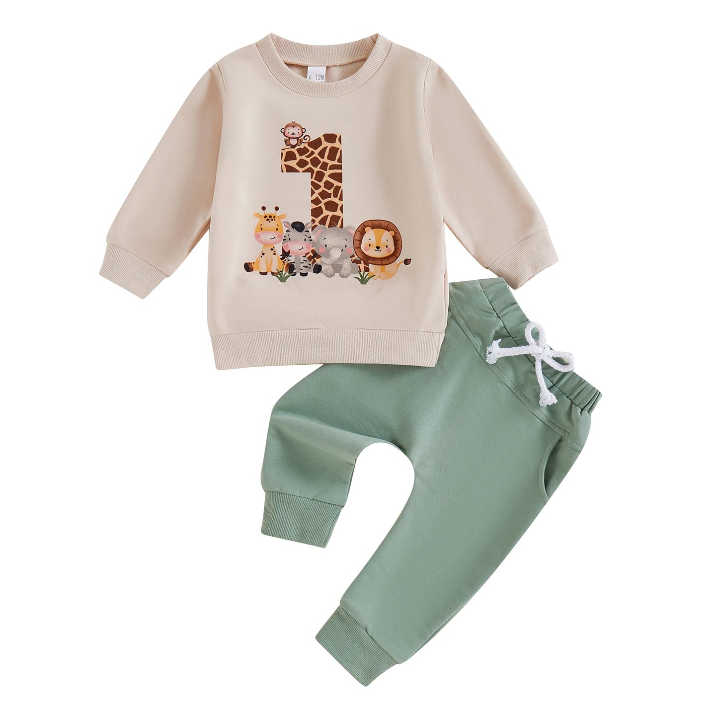 Cute Infant Long-Sleeve Sweatshirt & Bottoms Set