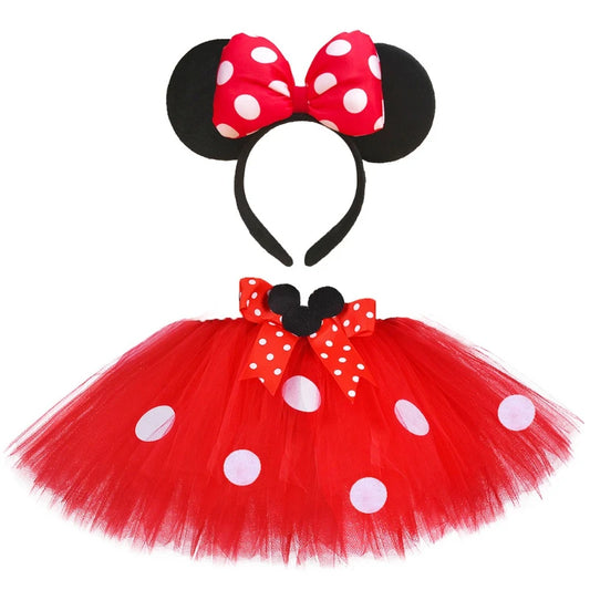 Minnie Mouse Inspired Polka Dot Tutu Skirt for Girls