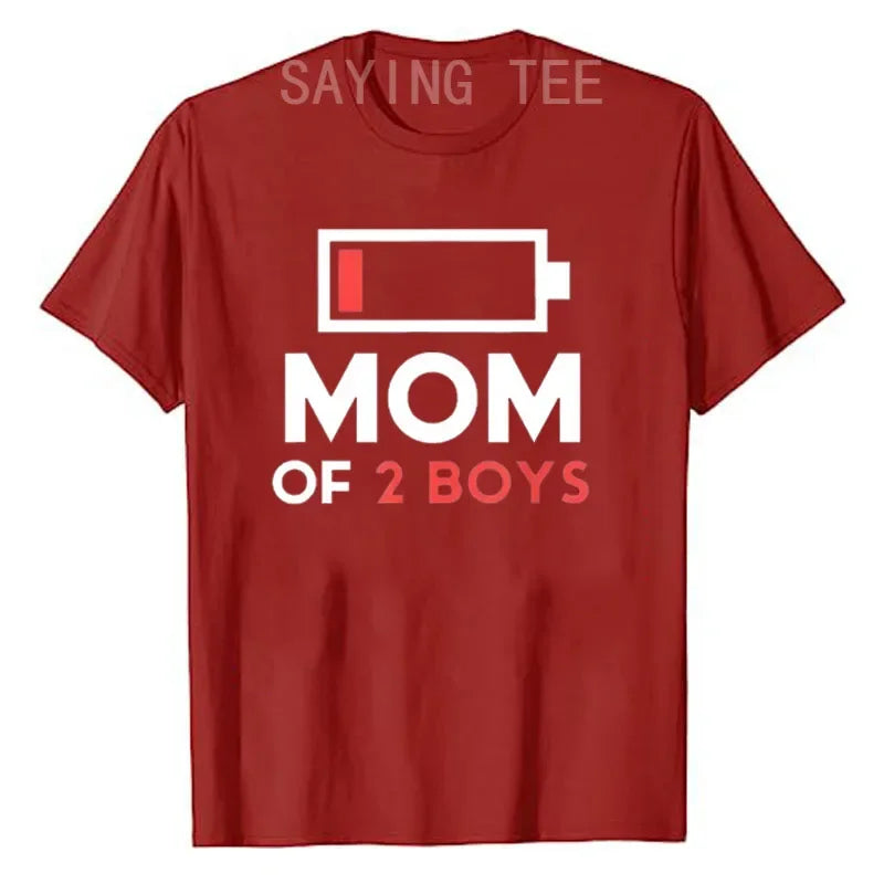 Cute "Mama of 2 Boys" Saying T-Shirt