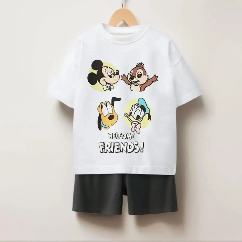 Kids Two-Piece Summer Outfit – Trendy Printed Sports Set