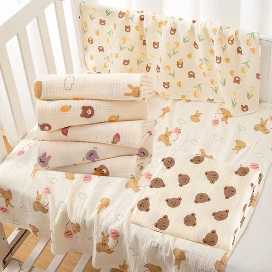 Cotton Muslin Swaddle Blanket & Infant Bath Towel (80x80cm)