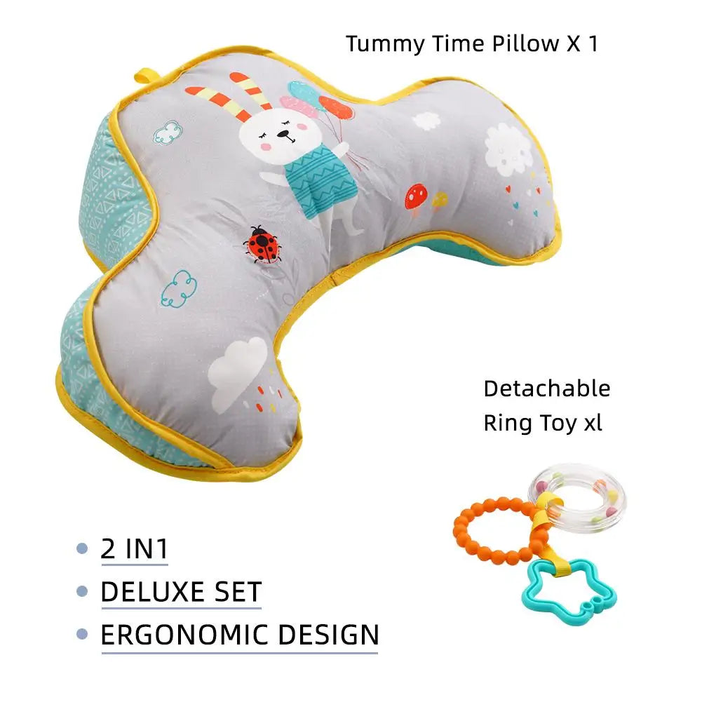 Baby Tummy Time Toy & Pillow - High Contrast Sensory Training