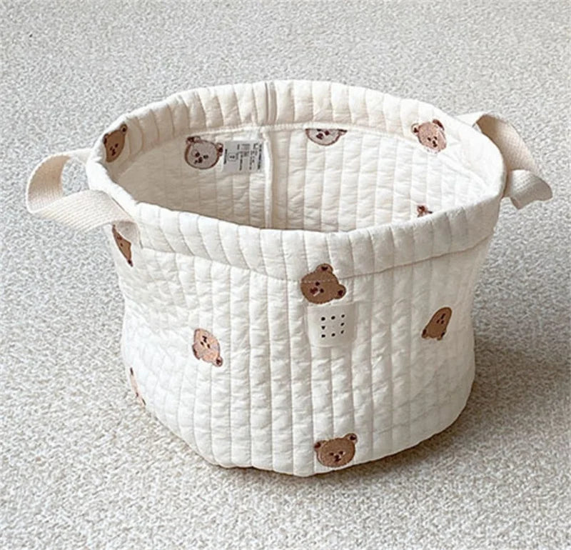Embroidered Cotton Crib Diaper & Toy Organizer Bag