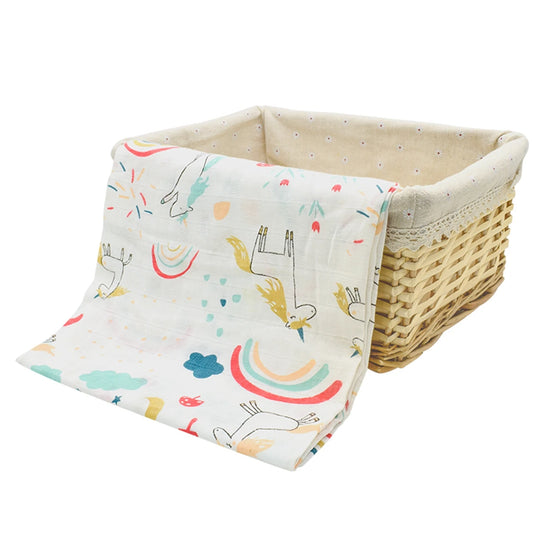 Large 100% Cotton Muslin Baby Swaddle Wrap (120x110cm)
