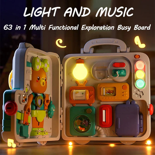 Montessori Sensory Busy Board with Lights & Music