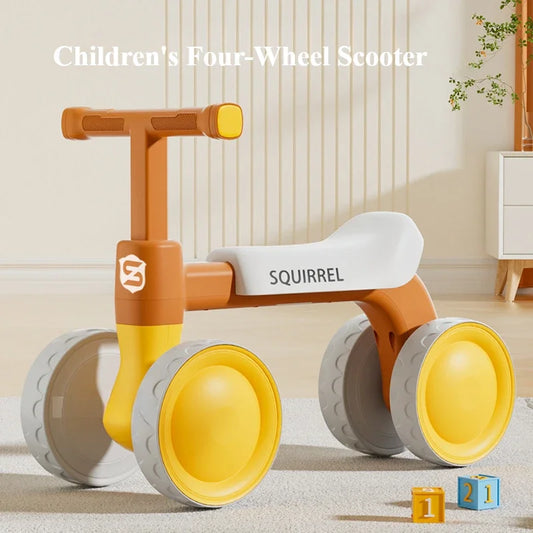 4-Wheel No-Pedal Baby Balance Bike (1-3 Years)
