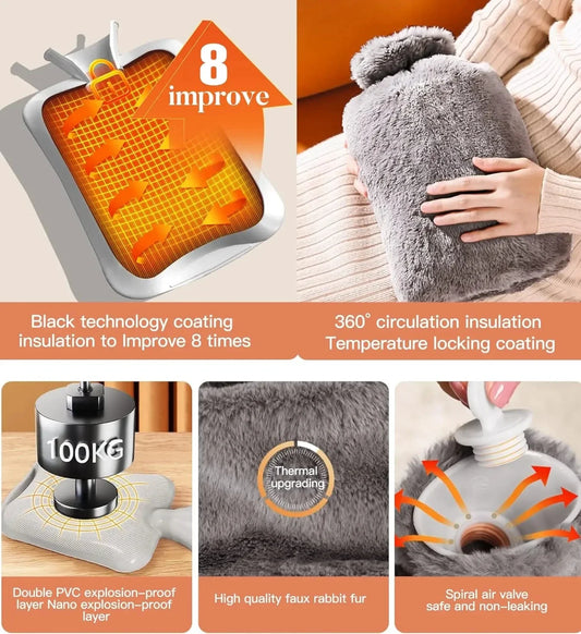 Reusable 1L Hand Warmer with Removable Cloth Cover