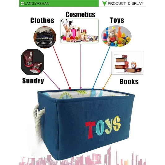 Foldable Canvas Laundry & Toy Storage Basket