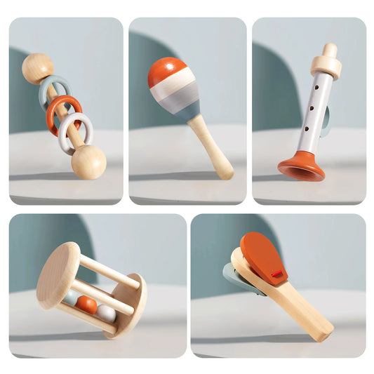 Soothing Wooden Grip & Shake Early Education Toy
