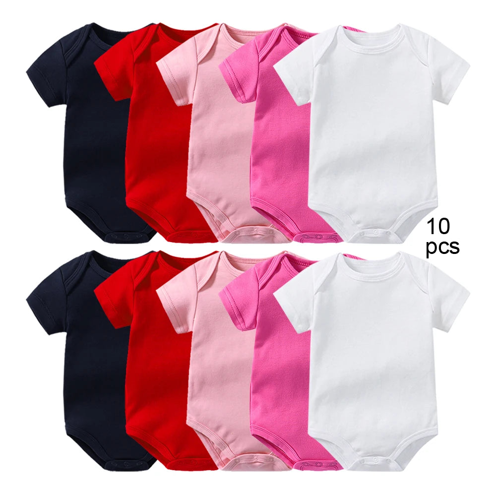 Basic Solid Grows & Jumpers Set for Infants (10 Pieces)