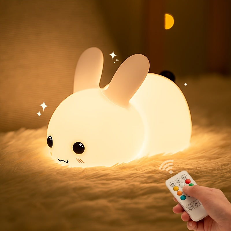 USB Charging Colorful Silicone Rabbit Night Light