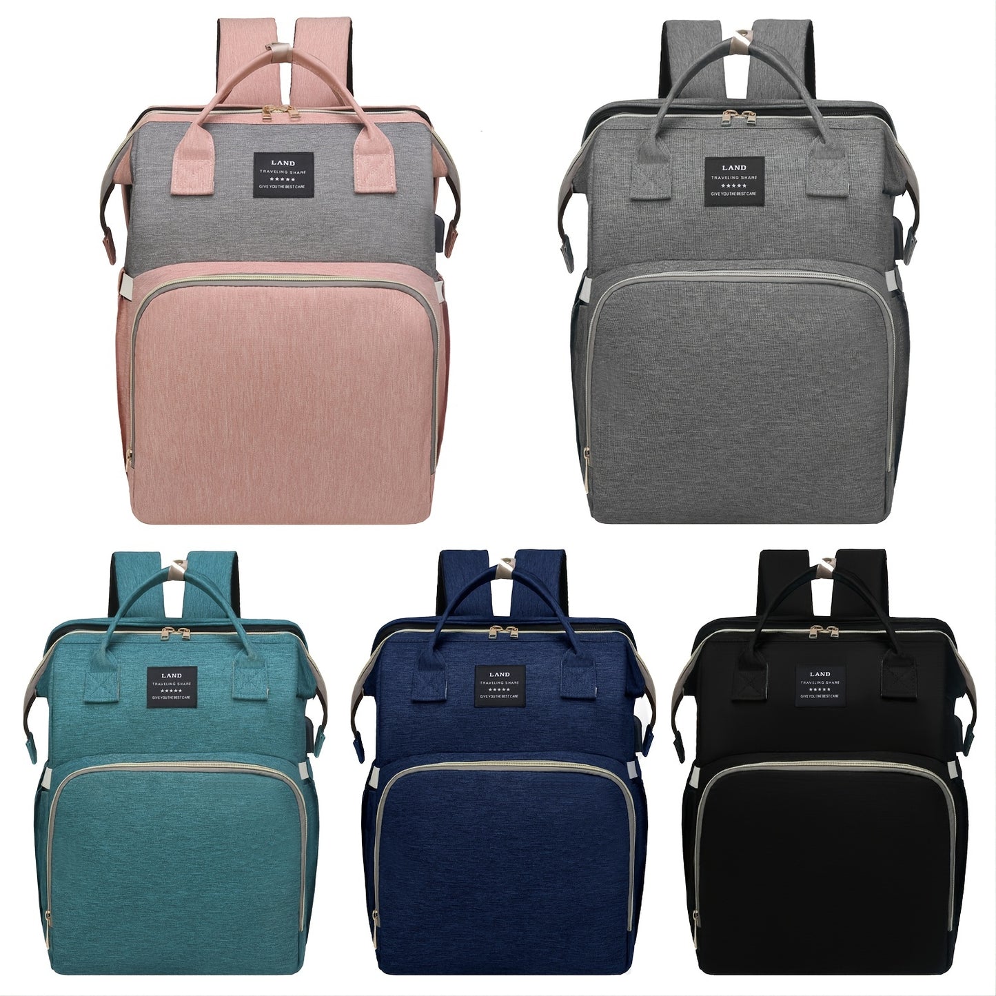 Multifunctional Diaper Bag Backpack with Changing Station & Sunshade