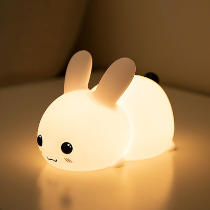 USB Charging Colorful Silicone Rabbit Night Light