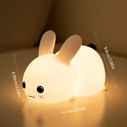 USB Charging Colorful Silicone Rabbit Night Light