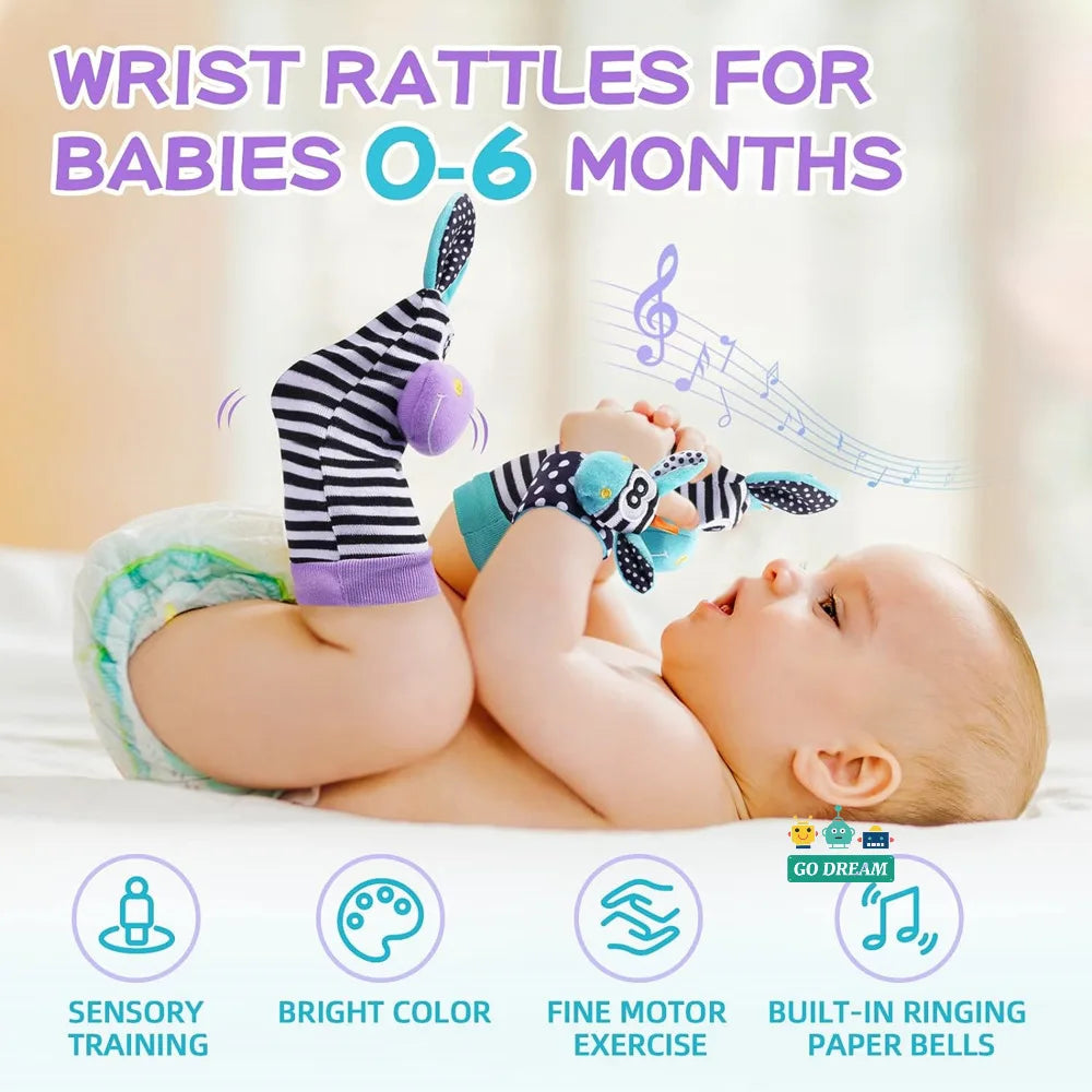 Baby Cute Wrist Rattle Socks