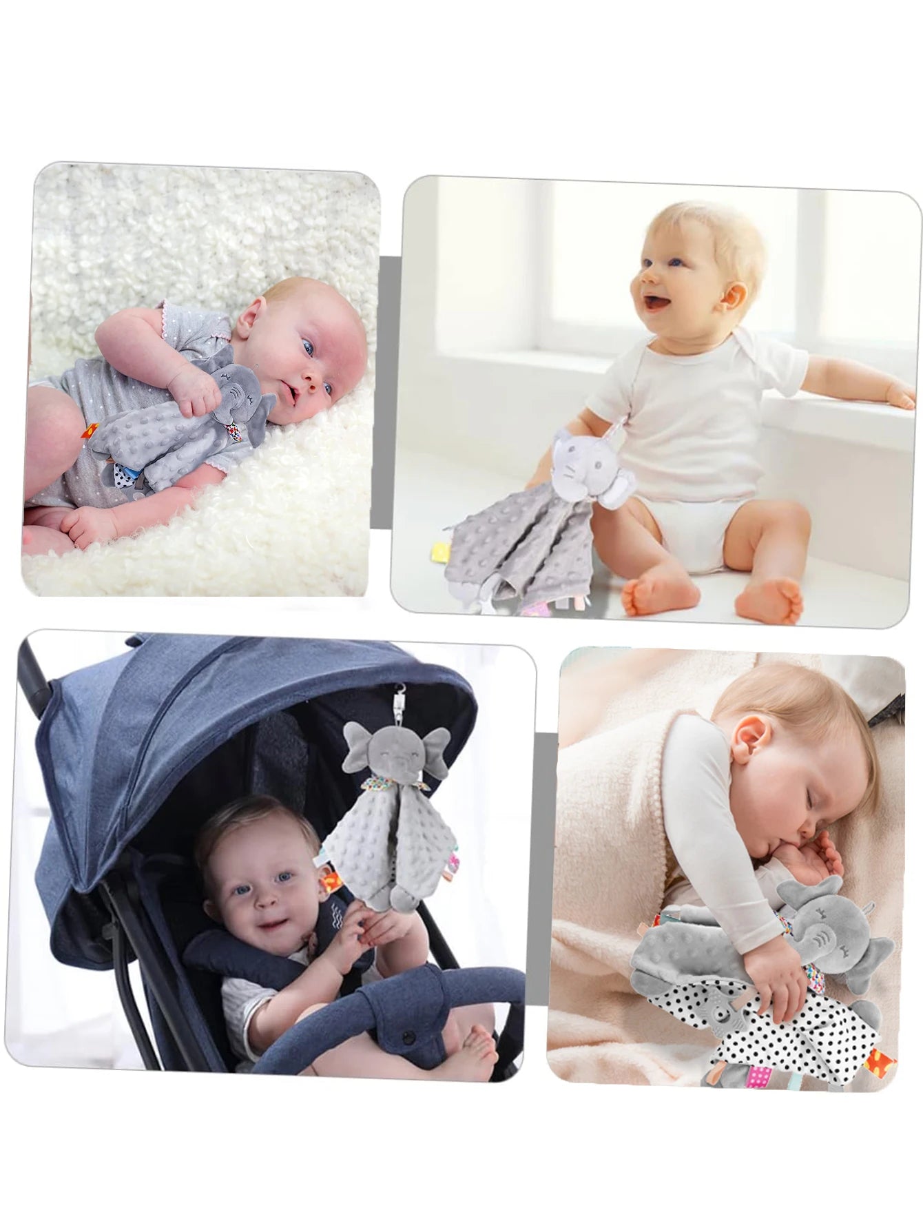 Elephant Comfort Blanket & Soft Appease Towel for Infants