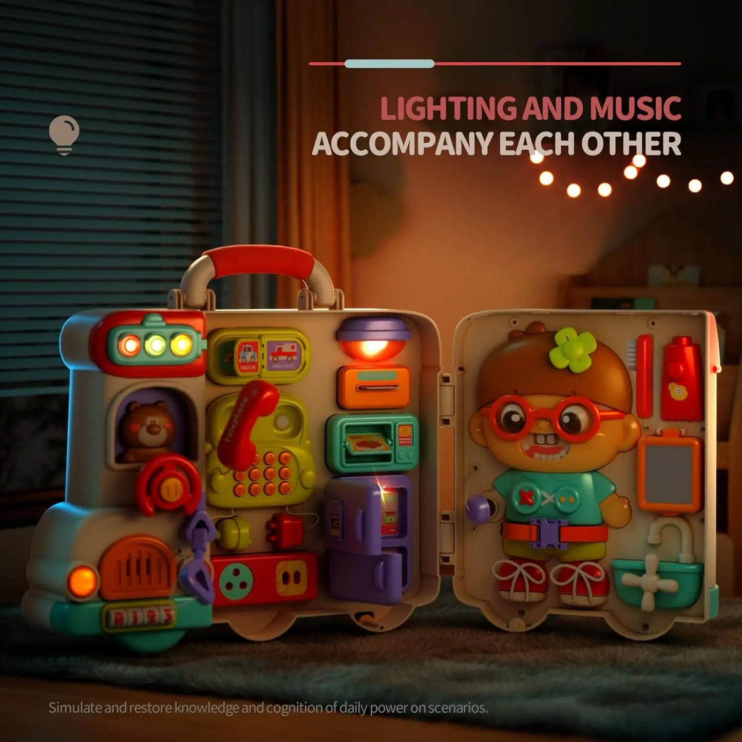 Baby Musical Busy Board Bus Montessori Sensory Toys