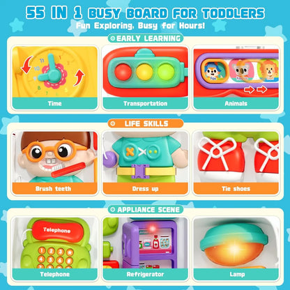 Baby Musical Busy Board Bus Montessori Sensory Toys