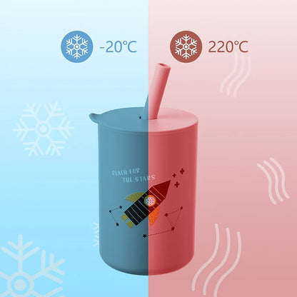 Food Grade Silicone Toddler Straw Sippy Cup