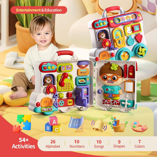 Baby Musical Busy Board Bus Montessori Sensory Toys