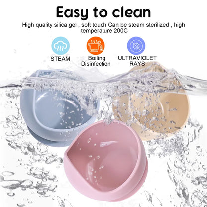 Infant Learning-to-Eat Silicone Sucker Bowls (2PC)
