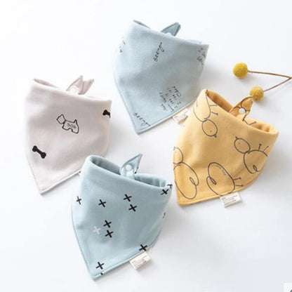 Newborn Triangle Bibs: Cotton Saliva & Burp Cloths (4 Pcs)