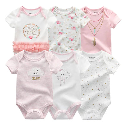 Cute Cartoon & Solid Color Bodysuits for Baby Boys & Girls