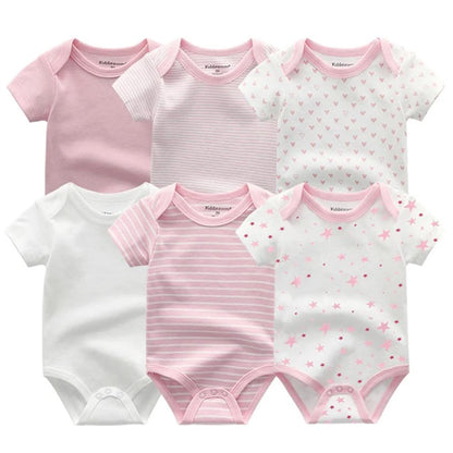 Cute Cartoon & Solid Color Bodysuits for Baby Boys & Girls