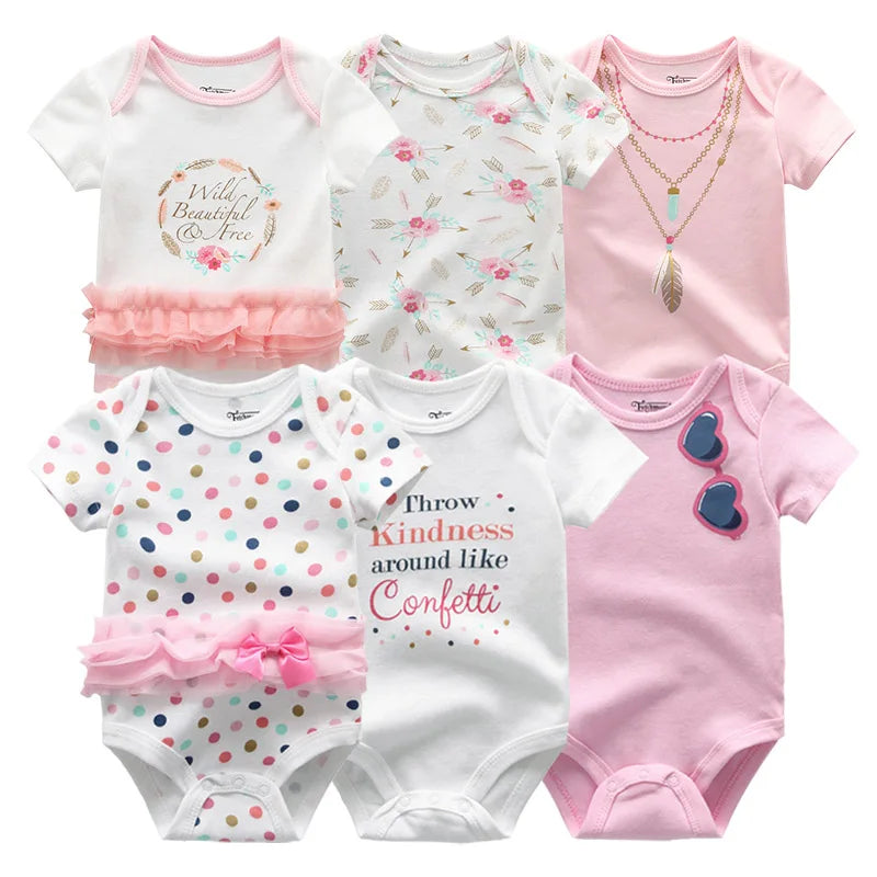 Cute Cartoon & Solid Color Bodysuits for Baby Boys & Girls