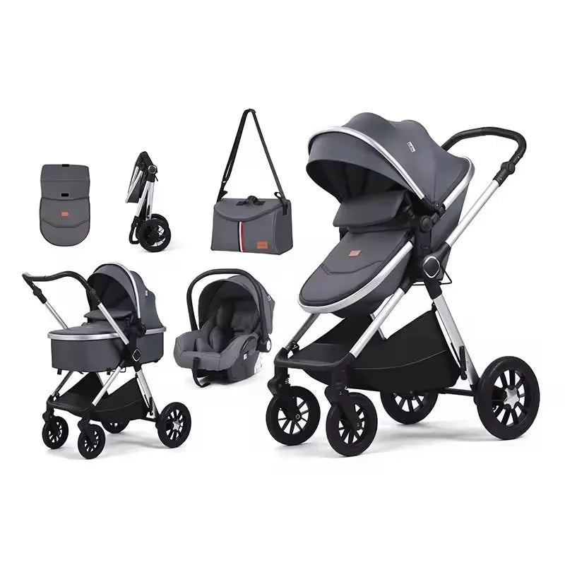 Luxury Carriage 4 in 1 Kinderwagen Foldable Baby Stroller