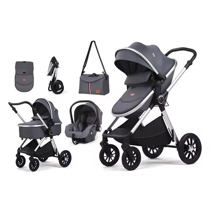 Luxury Carriage 4 in 1 Kinderwagen Foldable Baby Stroller