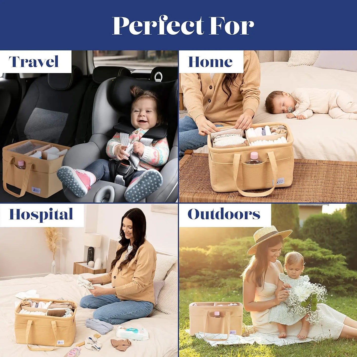 Portable Soft Polyester Mommy Diaper Bag