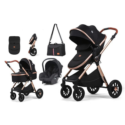 Luxury Carriage 4 in 1 Kinderwagen Foldable Baby Stroller