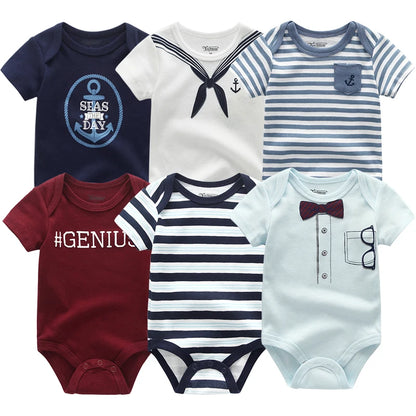 Cute Cartoon & Solid Color Bodysuits for Baby Boys & Girls