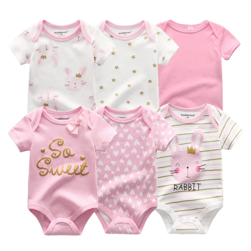 Cute Cartoon & Solid Color Bodysuits for Baby Boys & Girls