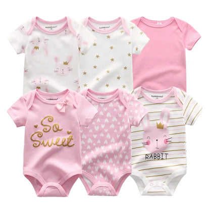 Cute Cartoon & Solid Color Bodysuits for Baby Boys & Girls