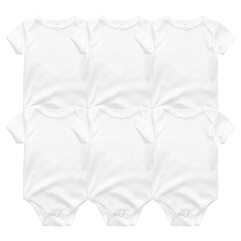 6-Pack Cotton Cartoon Bodysuit & Romper Set for Baby
