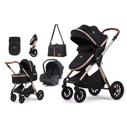 Luxury Carriage 4 in 1 Kinderwagen Foldable Baby Stroller