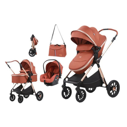 Luxury Carriage 4 in 1 Kinderwagen Foldable Baby Stroller