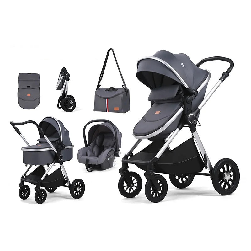 Luxury Carriage 4 in 1 Kinderwagen Foldable Baby Stroller