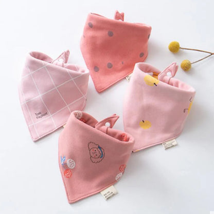 Newborn Triangle Bibs: Cotton Saliva & Burp Cloths (4 Pcs)