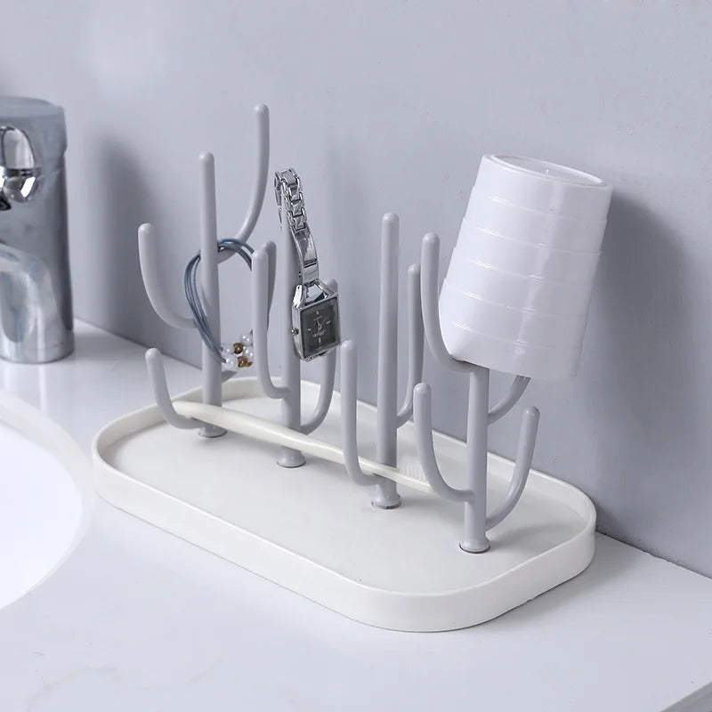 Bottle and Cup Drain Rack with Nipple Holder