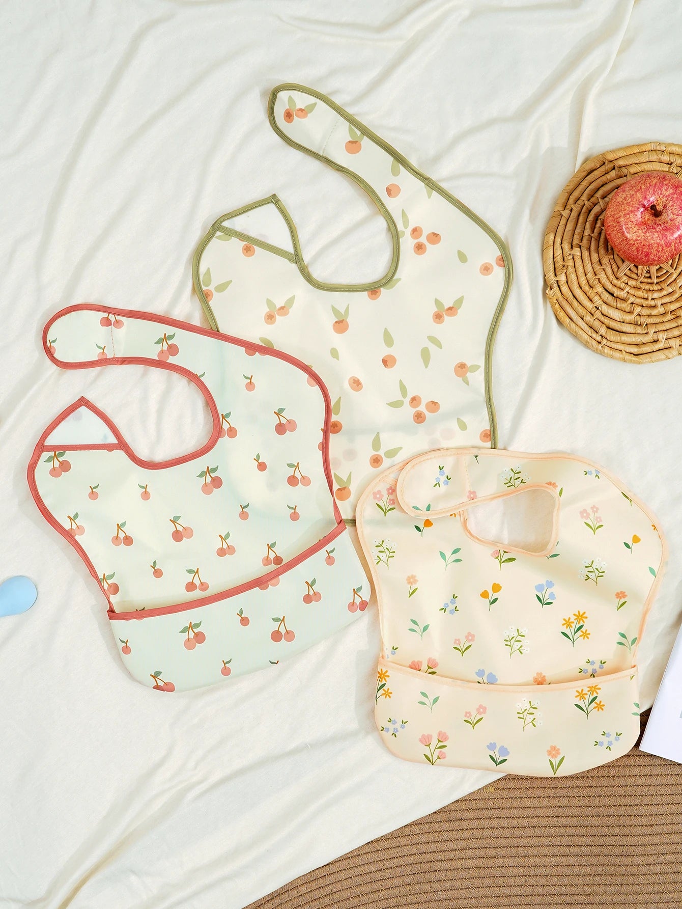 3-Pack SuperBib with Reversible Pocket | Waterproof 6–24M Feeding Set