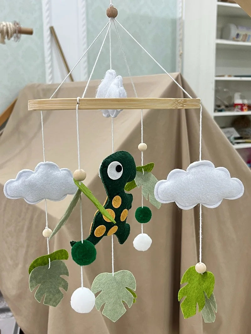 Soft Felt & Wooden Animal Baby Crib Mobile with Music